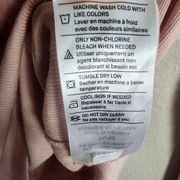 Vince Shirt Womens Medium Pink Ribbed Mock Neck Quarter Zip Long Sleeve Modal - Picture 7 of 11